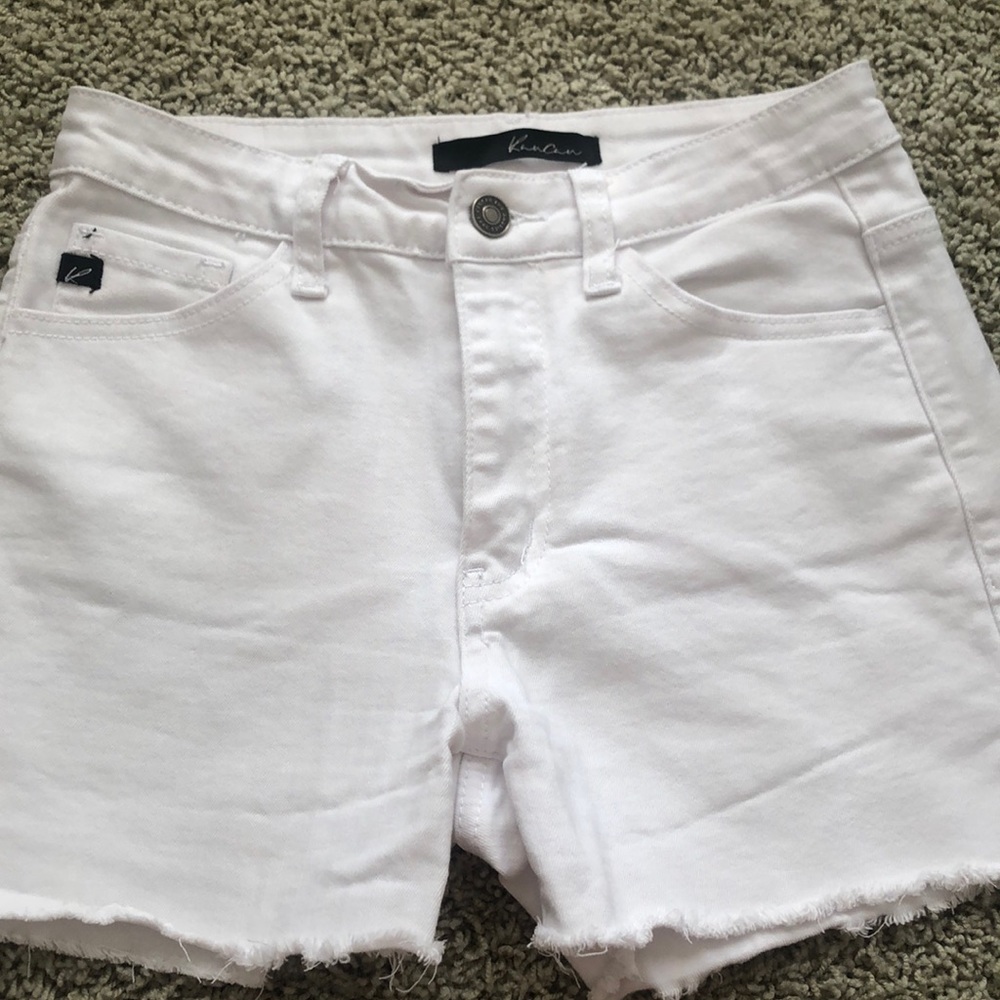 KanCan white jean shorts